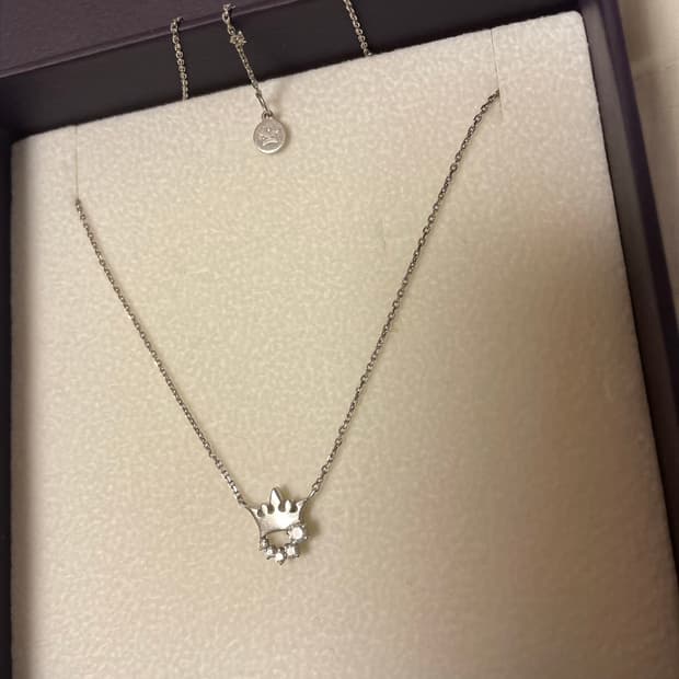 제이에스티나 정품 티아라 목걸이 심플 큐빅 유니크 실버925 순은 박스o