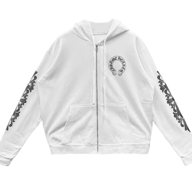 크롬하츠 홀스슈 플로랄 플리스 후드집업 사이즈 s (신세계 국문택)