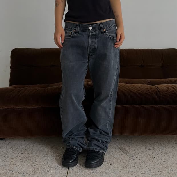 Levi’s 501 차콜 워시 스트레이트 데님 팬츠
