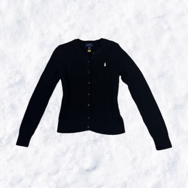 폴로 랄프로렌 걸즈 블랙 가디건 (qr)