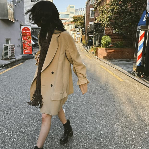 언더커버 드레이프 디테일 워머 더블 코트