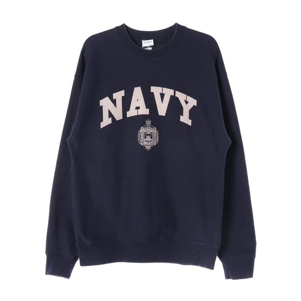 아웃스탠딩 네이비 아치 로고 맨투맨 S