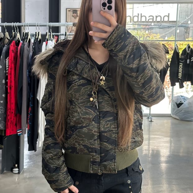 히스테릭글래머 타이거카모 N2b 패딩자켓