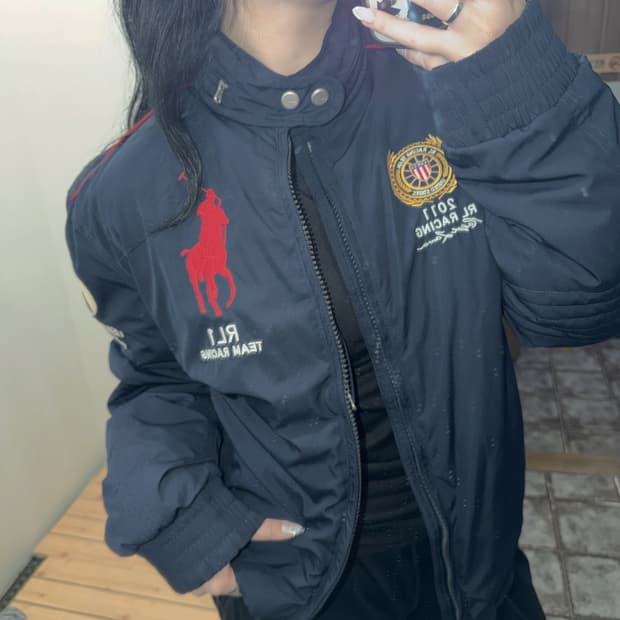 L(100) 폴로랄프로렌 남성 네이비 RL1 레이싱팀 빅포니 투웨이 점퍼