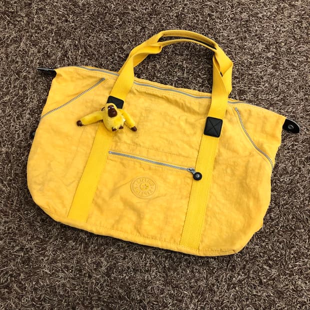키플링 옐로우 토트백