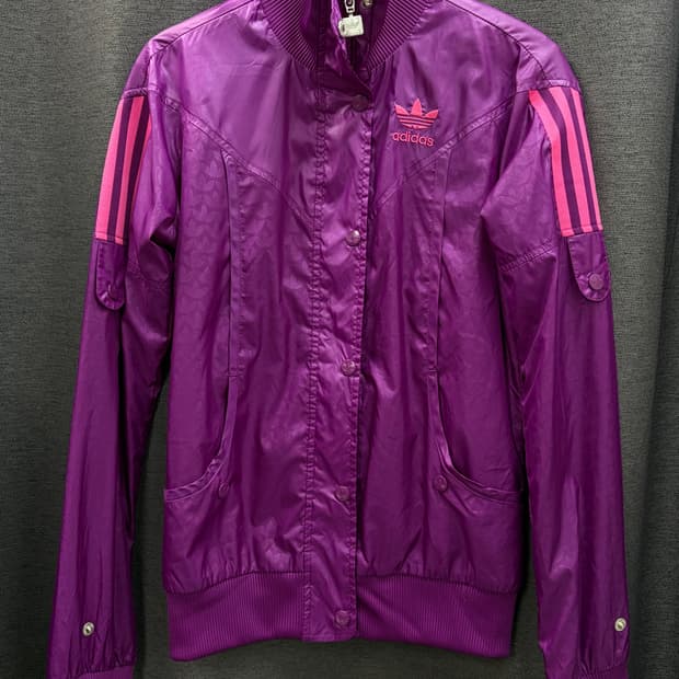 아디다스 퍼플 져지 바람막이 자켓 여성