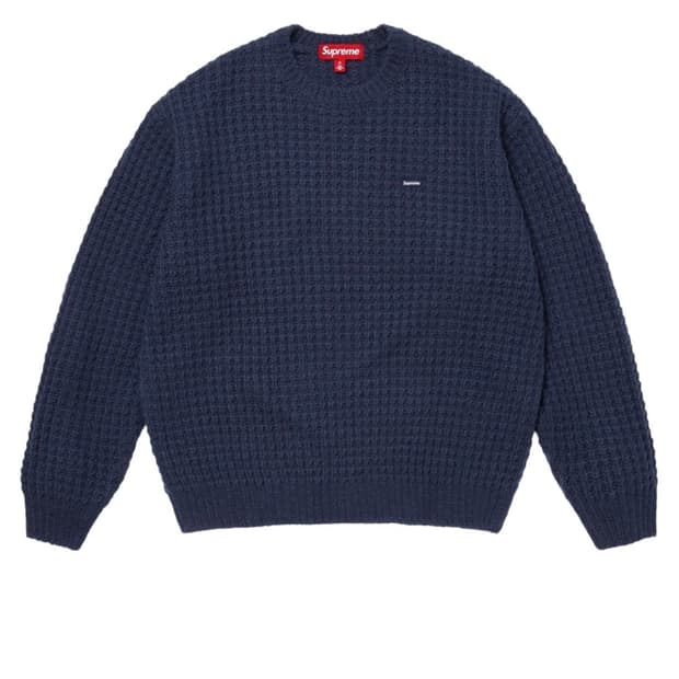 슈프림 스몰 박스 와플 스웨터 네이비 - 25FW