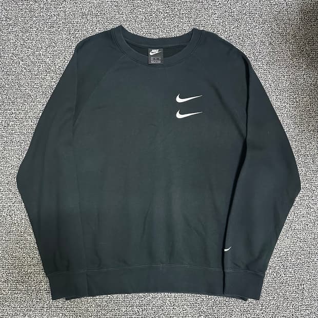 (XL) 나이키 더블 스우시 블랙 맨투맨