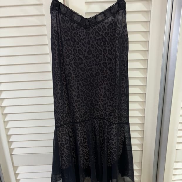 휠라 레오파드 메쉬 슬립 드레스