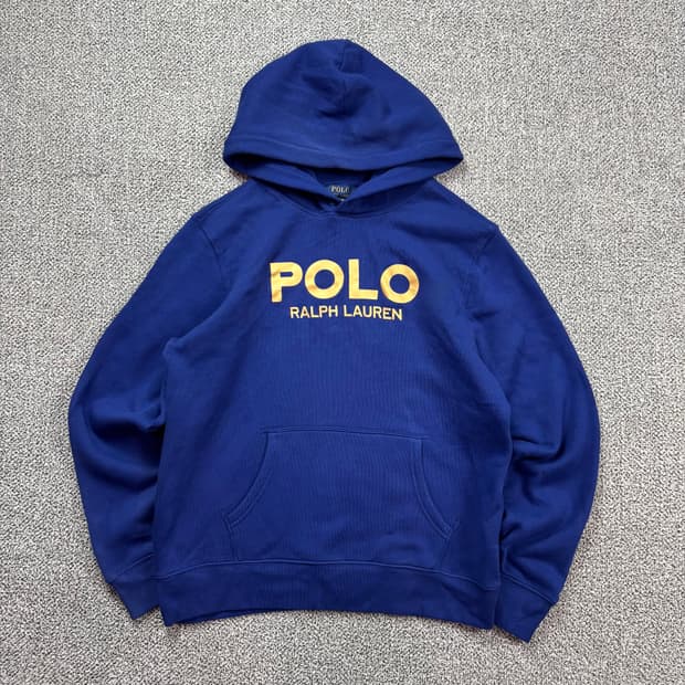 폴로 랄프로렌 빅로고 블루 후드티