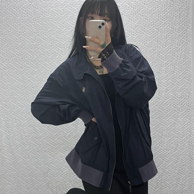 폴로 랄프로렌 바라쿠타 폴리쉘 블루종 스윙탑 자켓 XXL C09378