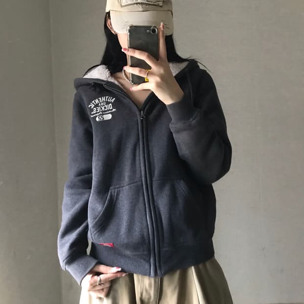 디키즈 그레이 퍼후드집업