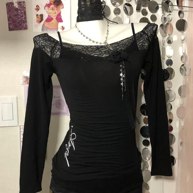 lace black fairy top
