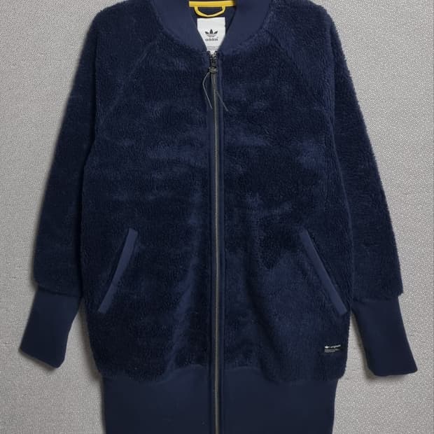 실측 S (55) 아디다스 네이비 롱 후리스 플리스 집업