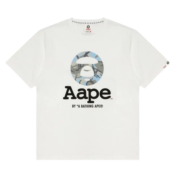 Aape 에이프 베이직 로고 티 화이트