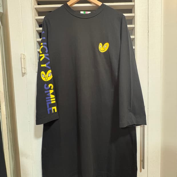 럭키슈에뜨스마일프린트롱맨투맨원피스