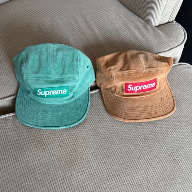 슈프림 스웨이드 캡프캡 (브라운, 민트)