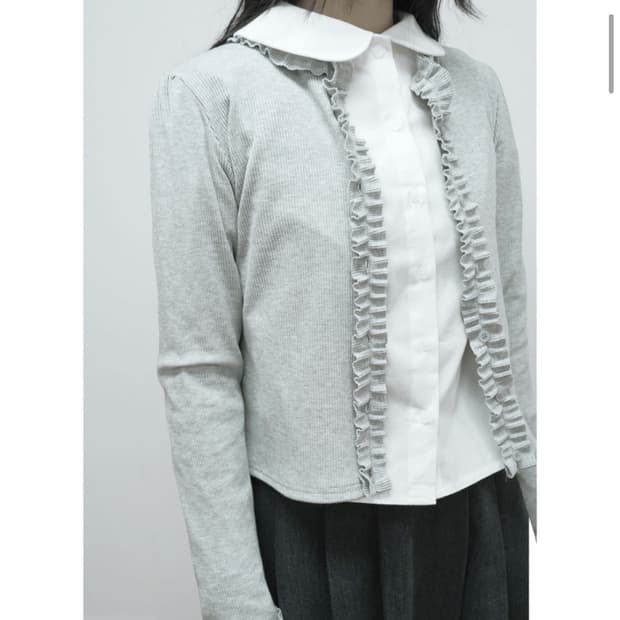 피에브레 프릴 가디건 그레이