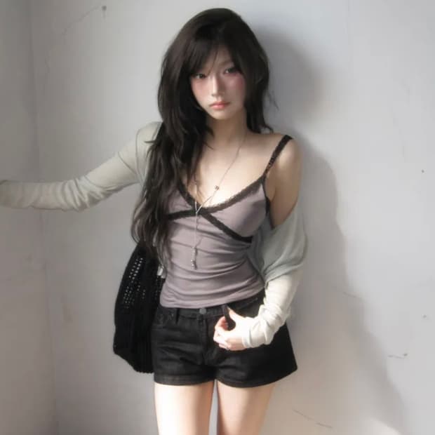 모디무드 샌딩 레이스 브이 나시
