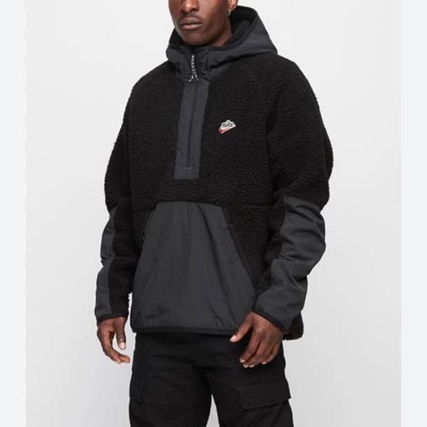 나이키 헤리티지 쉐르파 뽀글이 플리스 반집업 아노락 _ 블랙