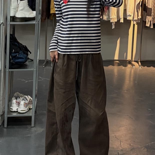 꼼데가르송 레드하트와펜 스트라이프 슬리브 A2329