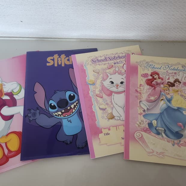 일본 정품 디즈니 캐릭터 노트 모음 (프린세스/스티치/데이지/마리)