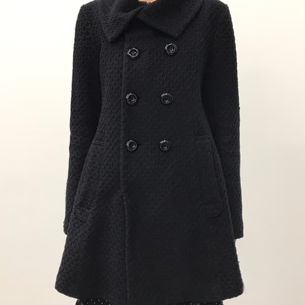 'SUPER HAKKA' Black Double Breasted Coat