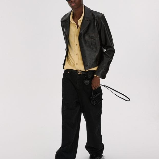 렉토 밀리터리 레더자켓 s