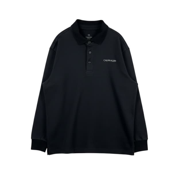 (2XL) 캘빈클라인 퍼포먼스 카라 긴팔 티 블랙