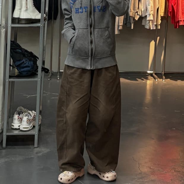 아베크롬비앤피치 아치로고 그레이 후드집업 A2995