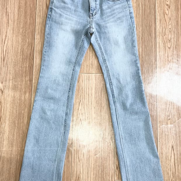 클리시어소다세미로우라이즈진 일자핏스키니슬림핏연청데님갸루핀터클린걸청바지