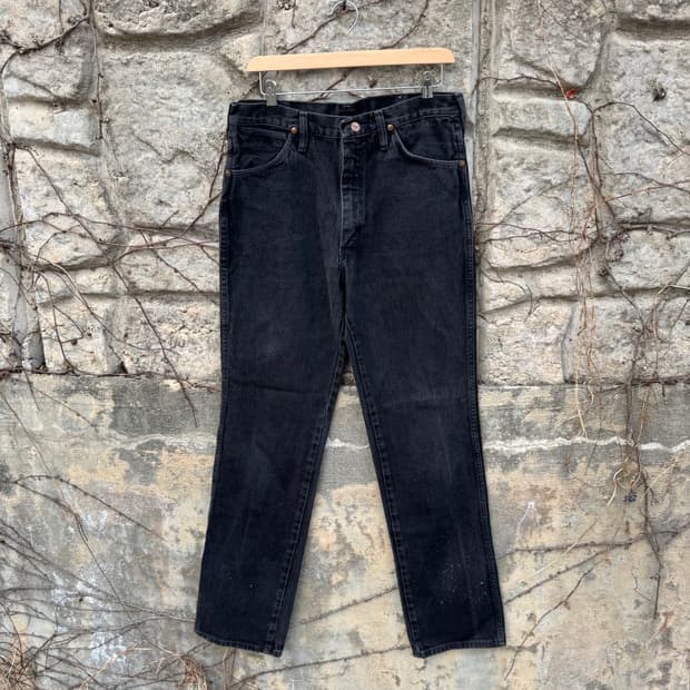 90s 랭글러 빈티지 936wbk 카우보이컷 블랙 데님 팬츠 블랙진