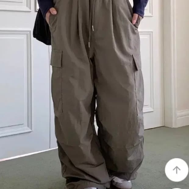 원더원더 조거 카고 와이드 팬츠 챠콜