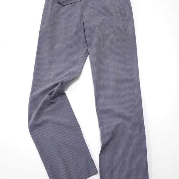 드리스반노튼 벨티드 스트라이프 팬츠