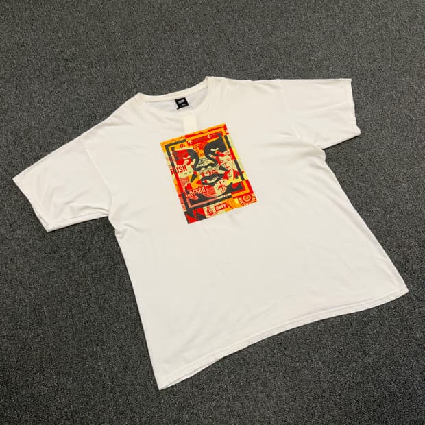 XL) 오베이 빈티지 프린팅 반팔 티셔츠