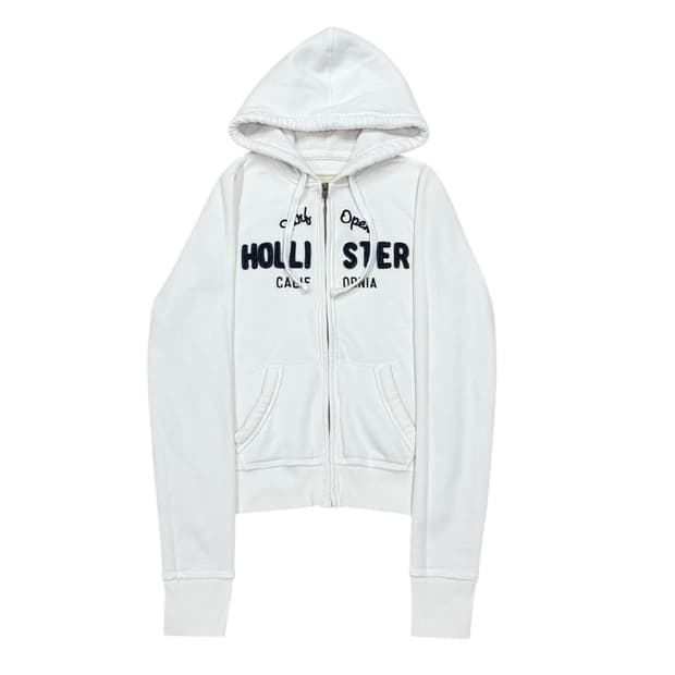 홀리스터 빈티지 Y2K 딱붙핏 스펠로고 기모 후드집업 자켓 XS