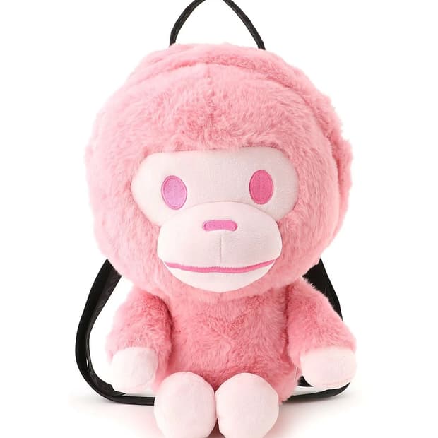 베이프 베이비 마일로 플러시 돌 백팩 핑크