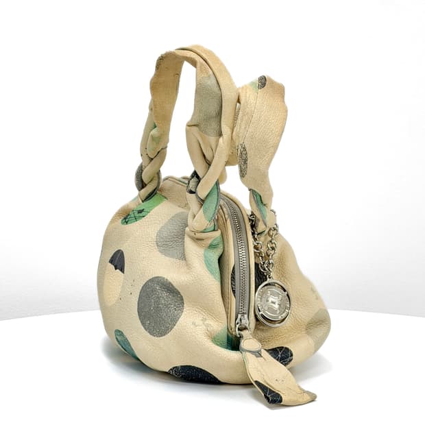 셀린느 크루즈 2008 뱅크 스왈로우 프린트 레더 토트백