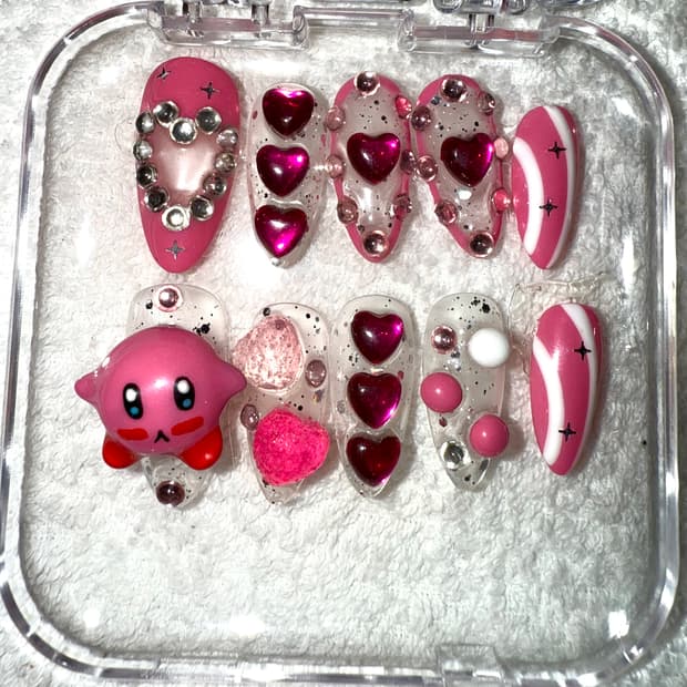 커비 핸드메이드 네일팁 