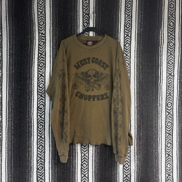 00s west coast choppers 스컬 써멀 니트