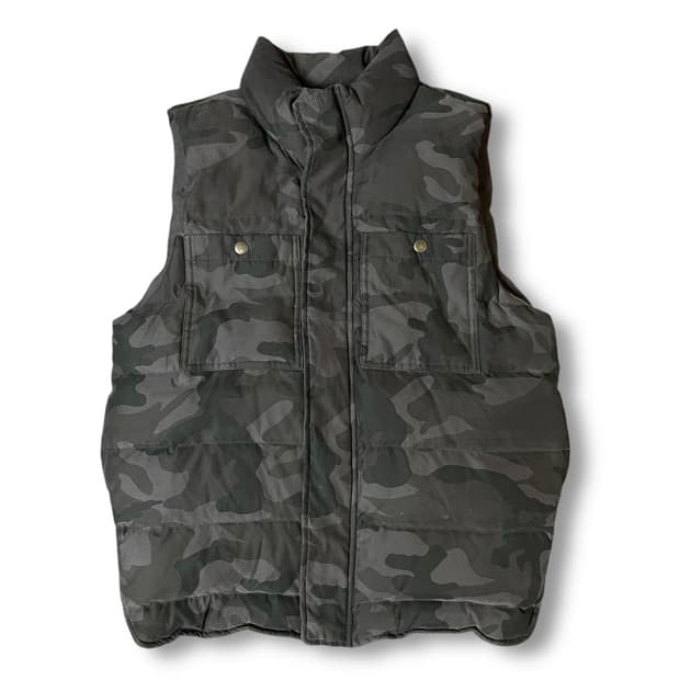 어나더샵 그레이 카모 투포켓 패딩 조끼