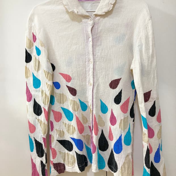 츠모리치사토 물방울 블라우스