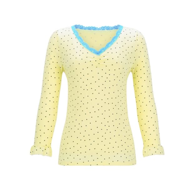 샵페어리 mini heart lace top (lemon)