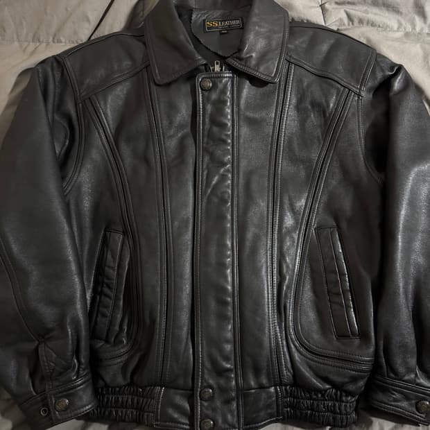 빈티지 레더 봄버 가죽자켓