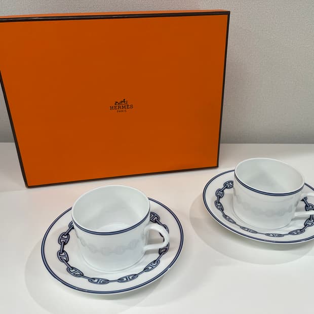 에르메스 샹달 티잔 컵 엔 소서 2P 세트 HERMES