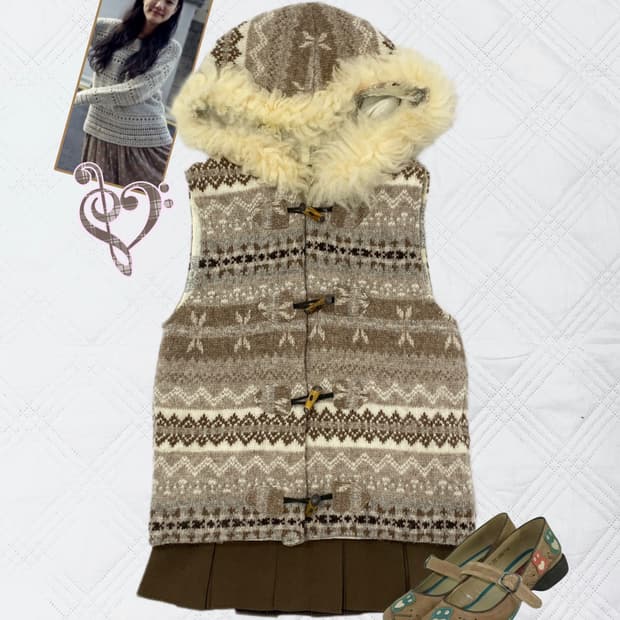 ꒰ঌ 라떼맛 노르딕 떡볶이 조끼 ໒꒱