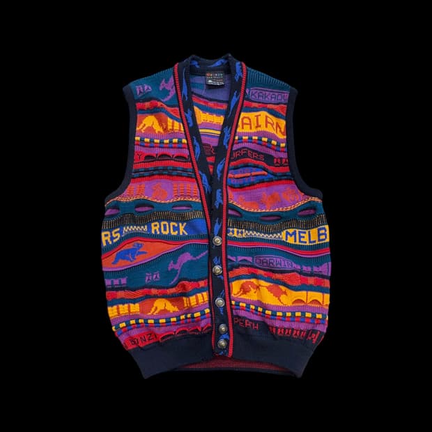 이마루 오스트레일리아 패턴 니트 베스트