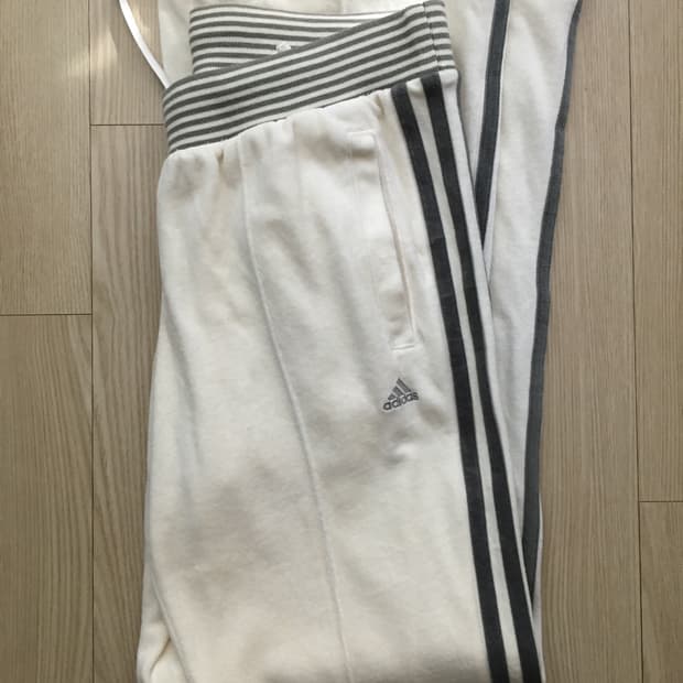 아디다스 희귀 벨루어 벨벳 크림 부츠컷 트레이닝바지 팬츠