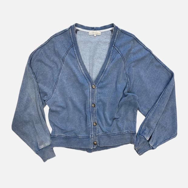garment blue raglan cardigan