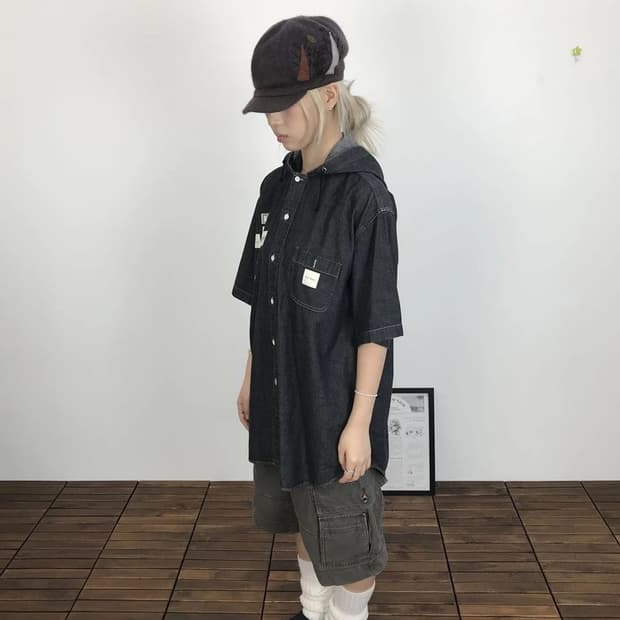 Karl Helmut Patchwork Hooded S/S Shirt